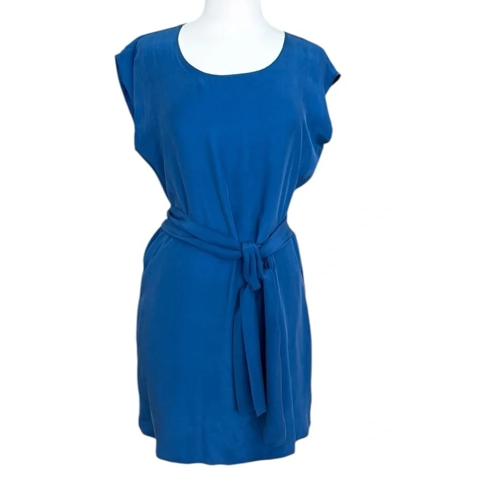 Amour Vert Blue Orchidee Silk Mini Dress Size Small - Picture 9 of 9